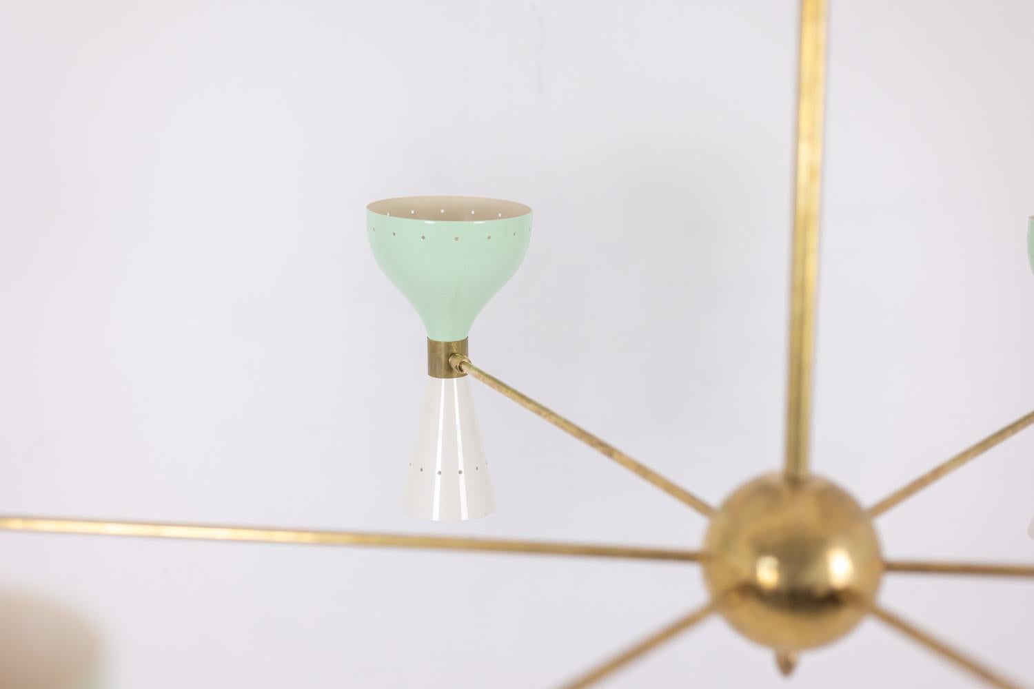 Radiant diabolo-shaped chandelier with 12 lights. Contemporary. For Sale 6