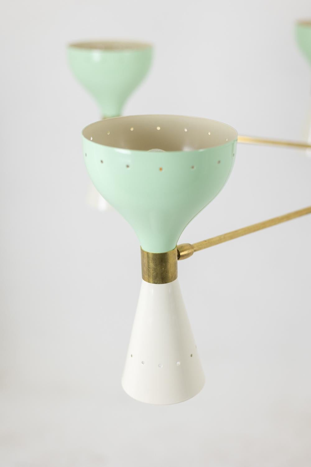 Radiant diabolo-shaped chandelier with 12 lights. Contemporary. For Sale 8