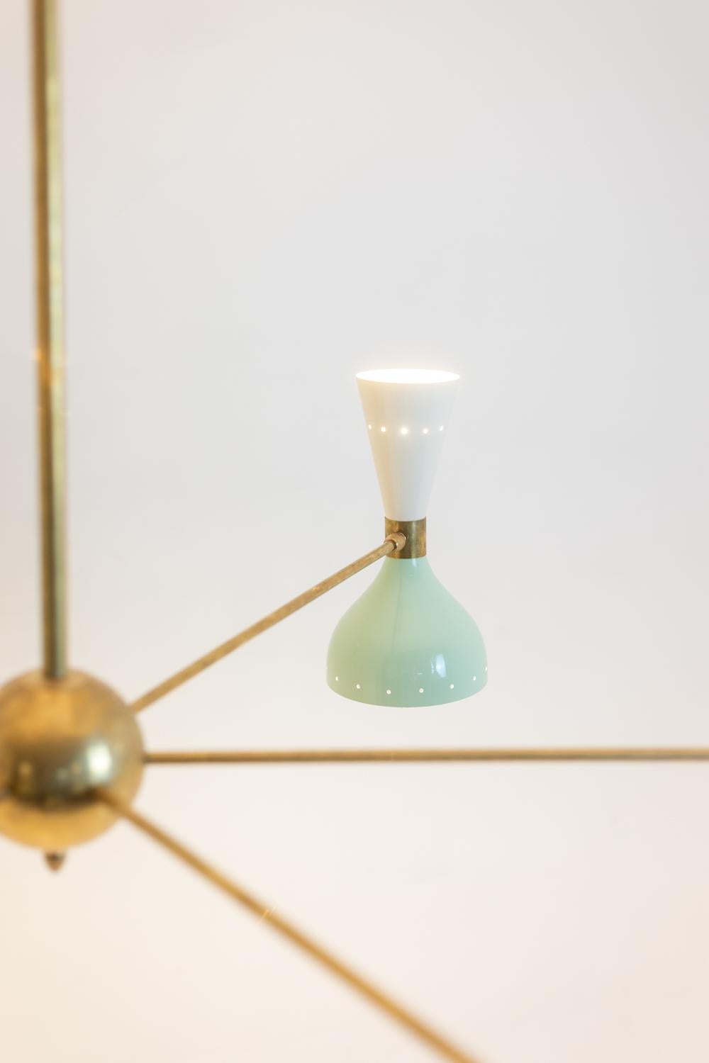 Radiant diabolo-shaped chandelier with 12 lights. Contemporary. In New Condition For Sale In Saint-Ouen, FR