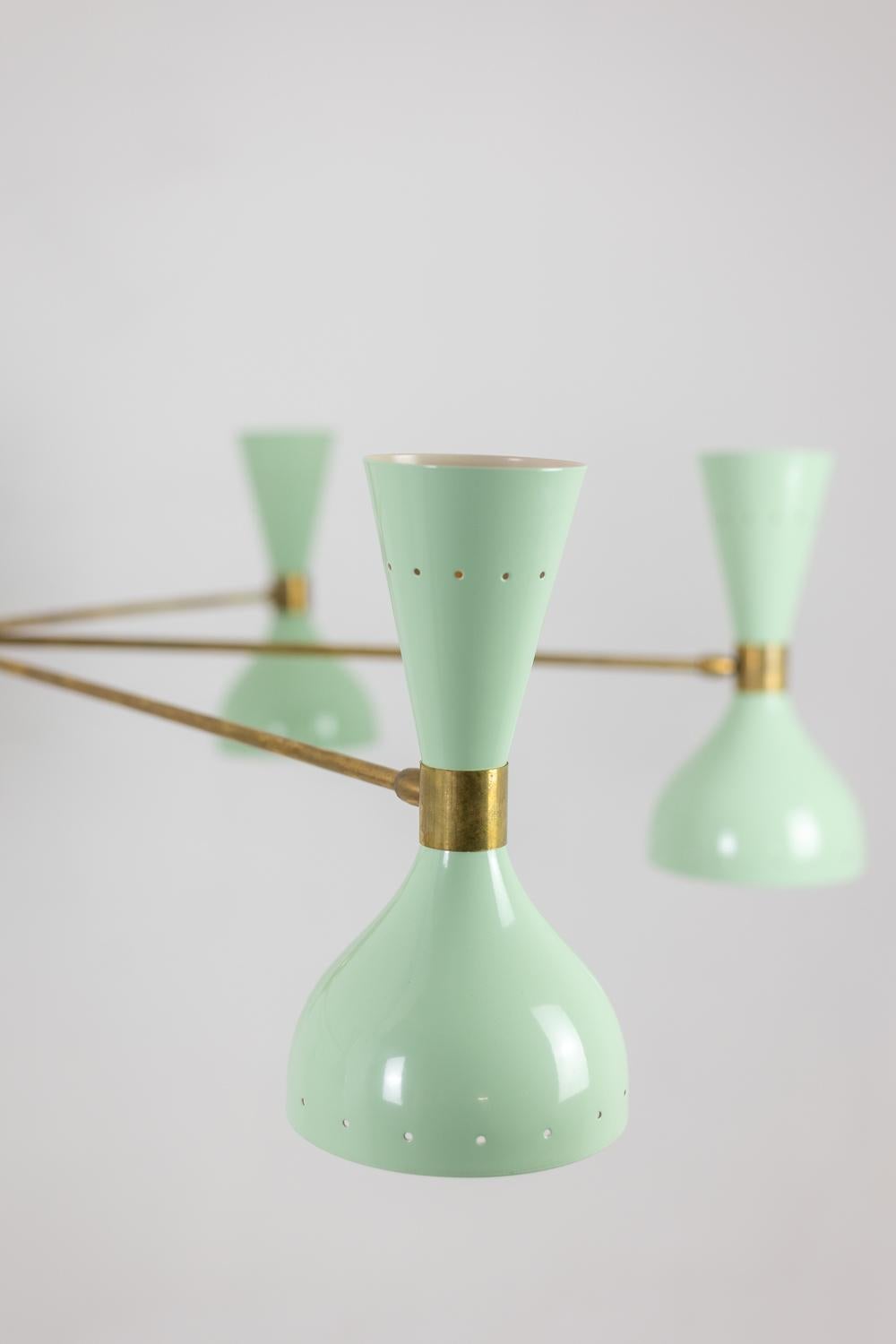 Radiante araña en forma de diábolo con 12 luces. Contemporáneo. en venta 2