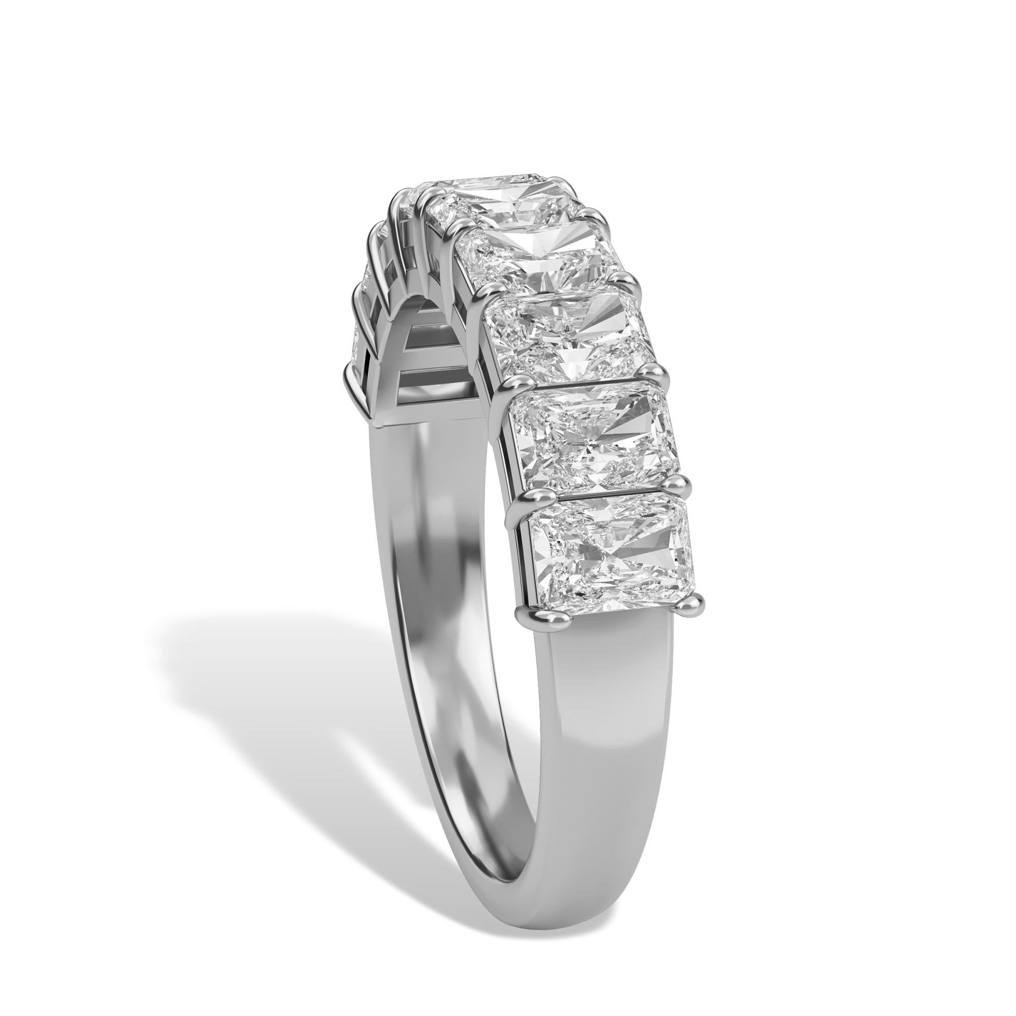 Radiant Cut Radiant Diamond Anniversary Band, 1.48 Total Carat Weight For Sale