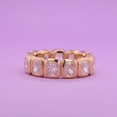 Radiant Diamond Bezel Eternity Band, 4.13 total carat