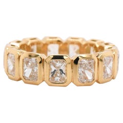 Radiant Diamond Bezel Eternity Band, 4.13 total carat