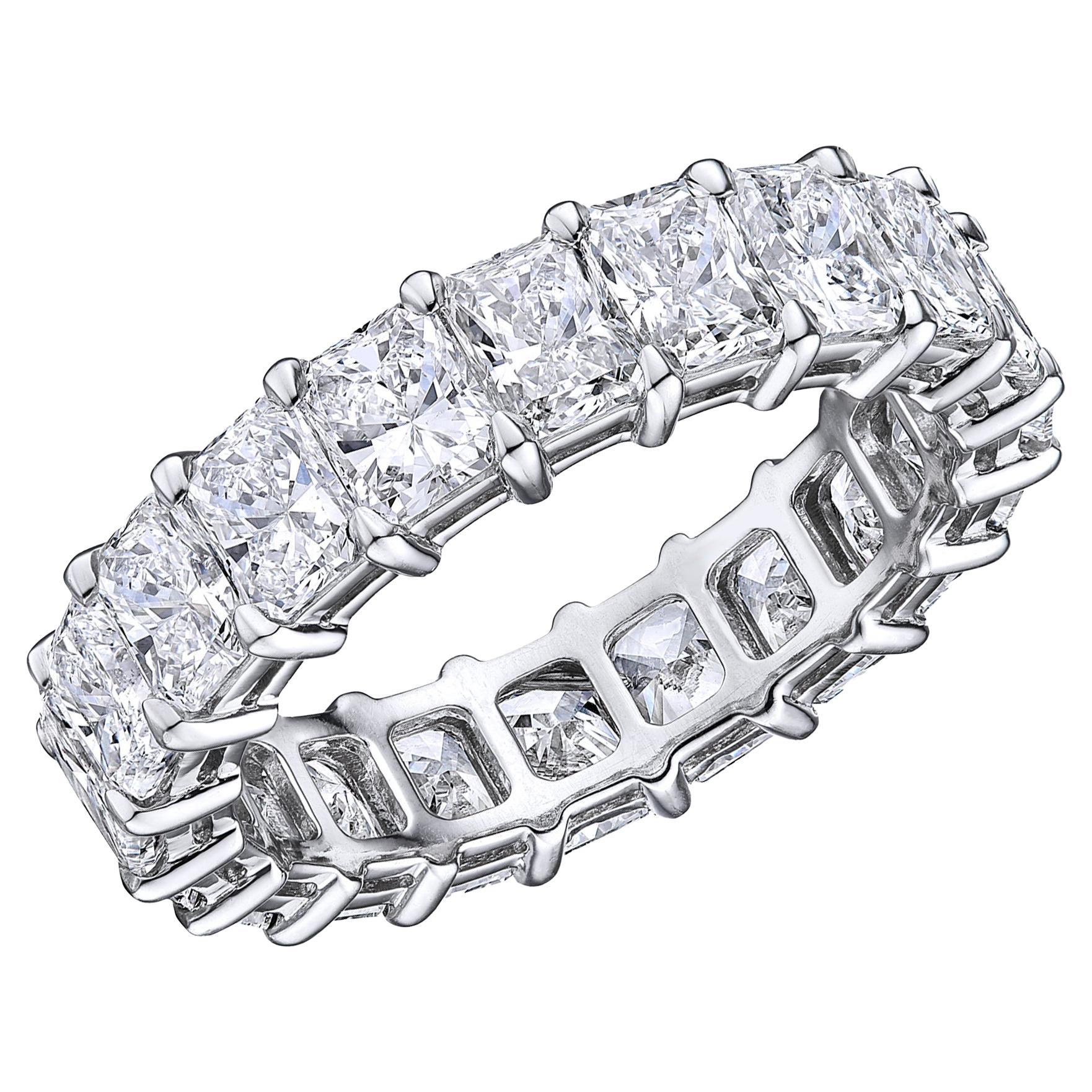 Bracelet d'éternité avec diamants radiants de 4,94 carats au total en vente