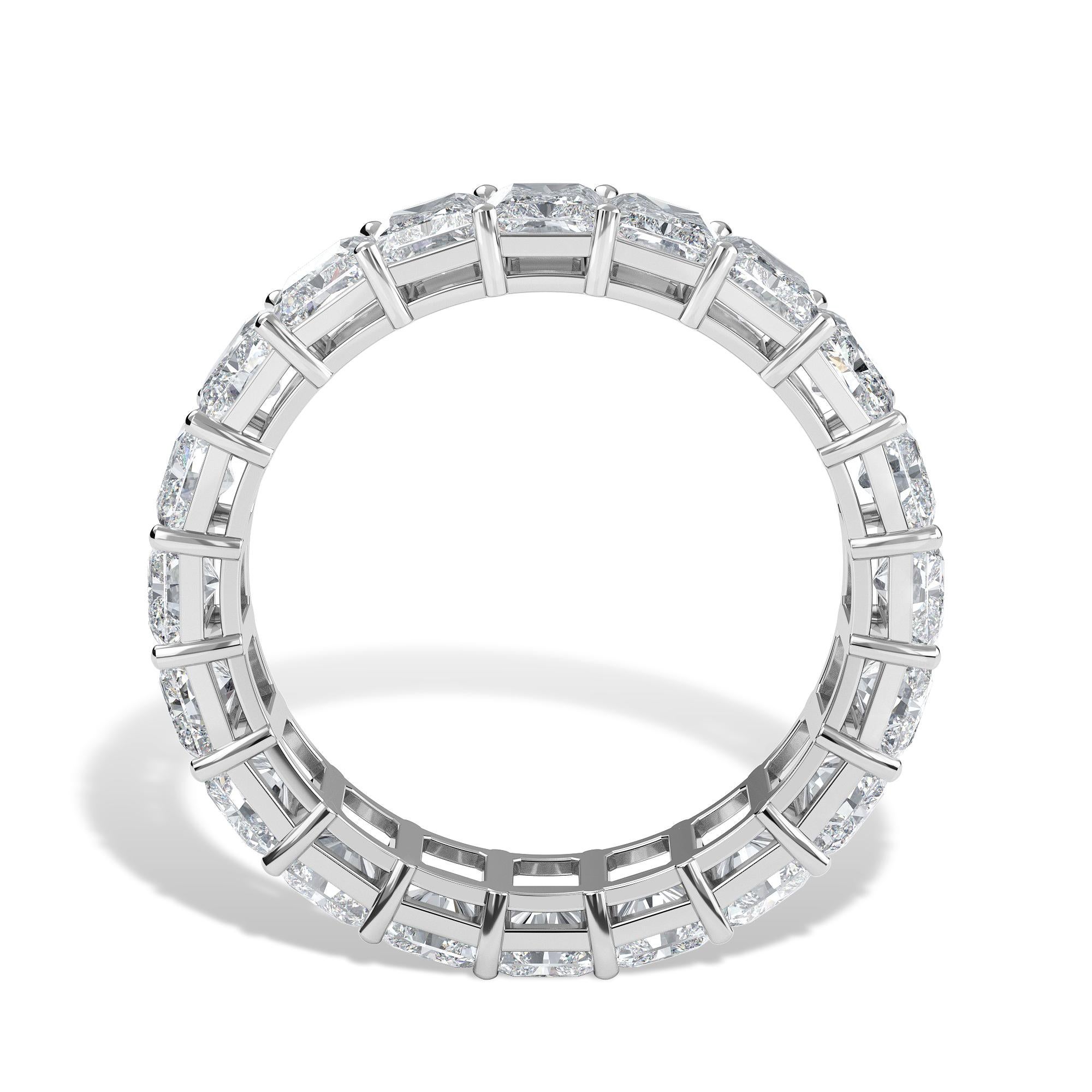 Radiant Diamond Eternity Band, 6.20 Total Carat Weight In New Condition In Cedarhurst, NY