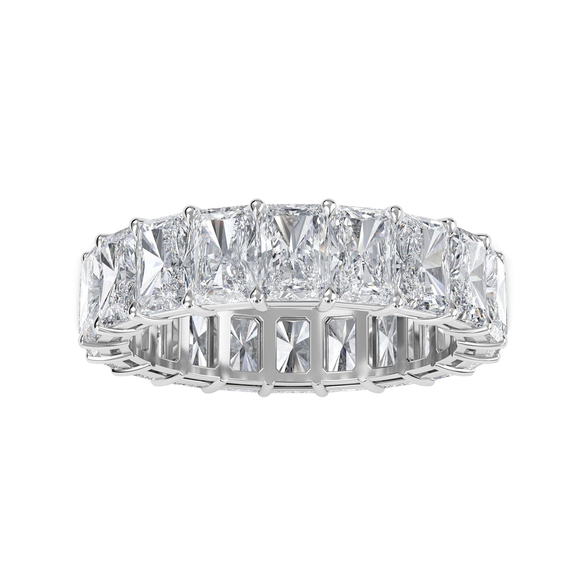 Women's or Men's Radiant Diamond Eternity Band, 6.20 Total Carat Weight