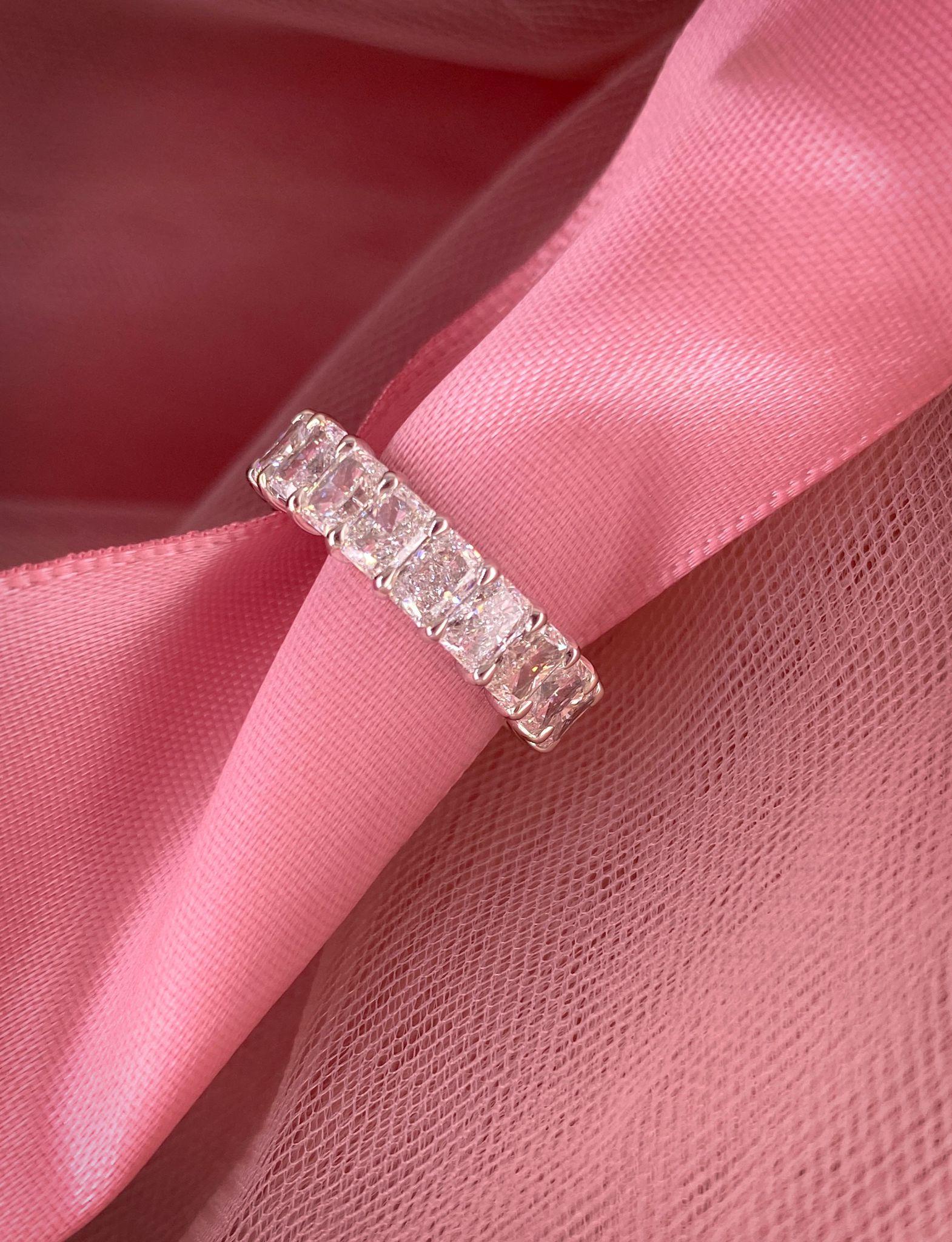 Radiant Diamond Eternity Band 6.25 Total Carat Weight In New Condition In Cedarhurst, NY