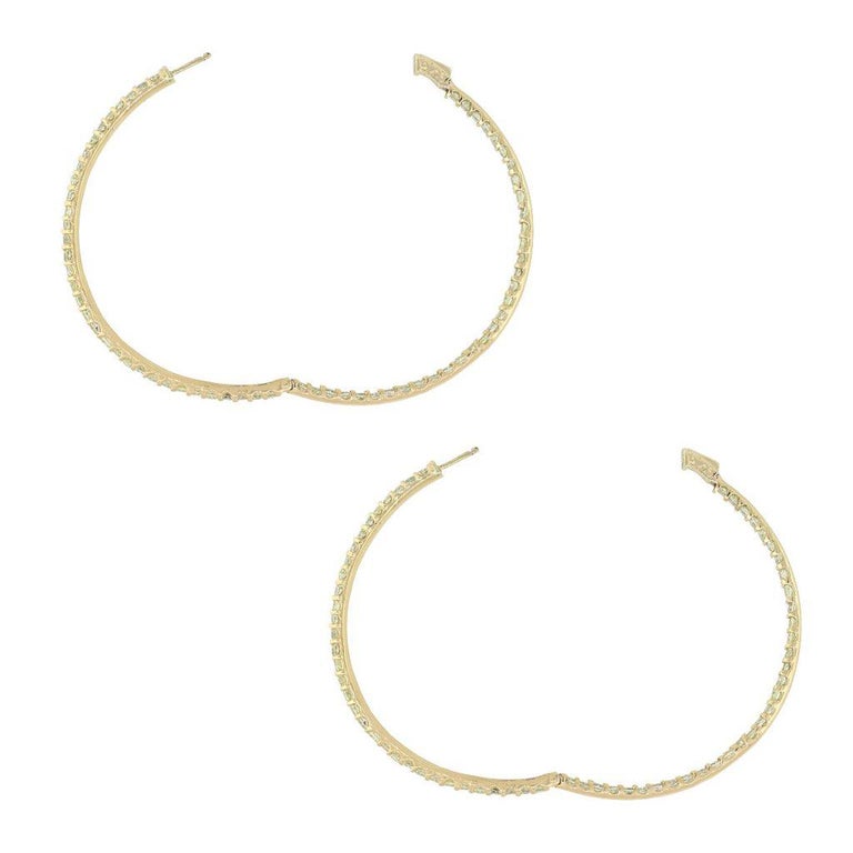Radiant Diamond Inside Out Extra Large Hoops For Sale at 1stDibs