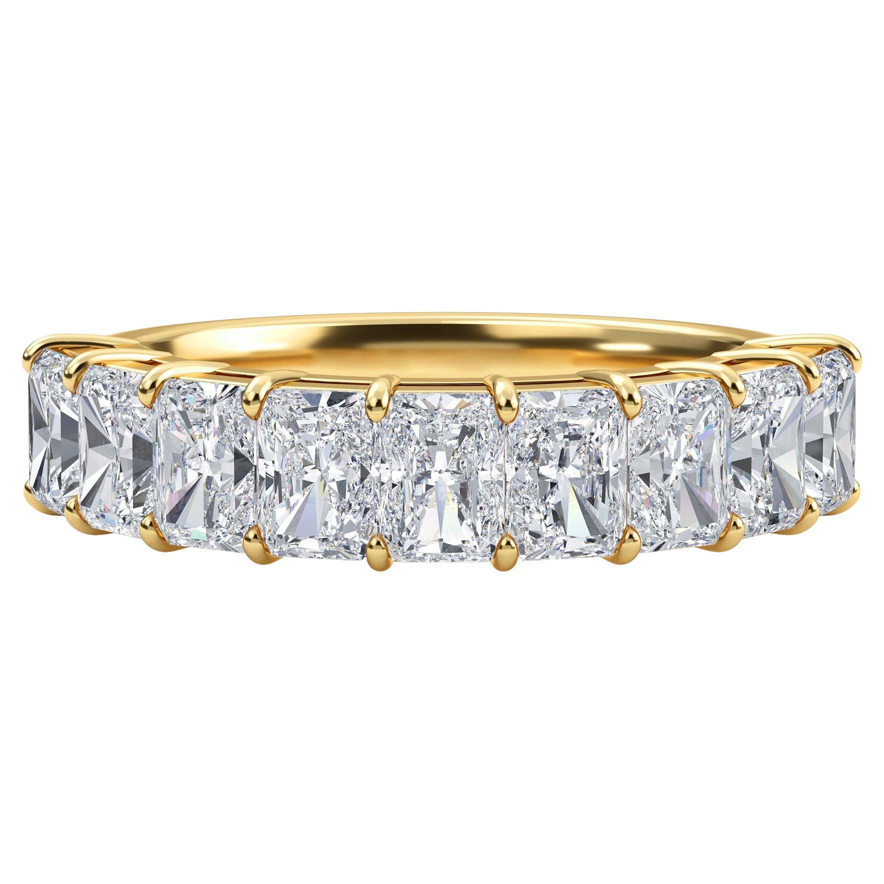 Radiant Diamond Partway Band, Set in 18KY For Sale