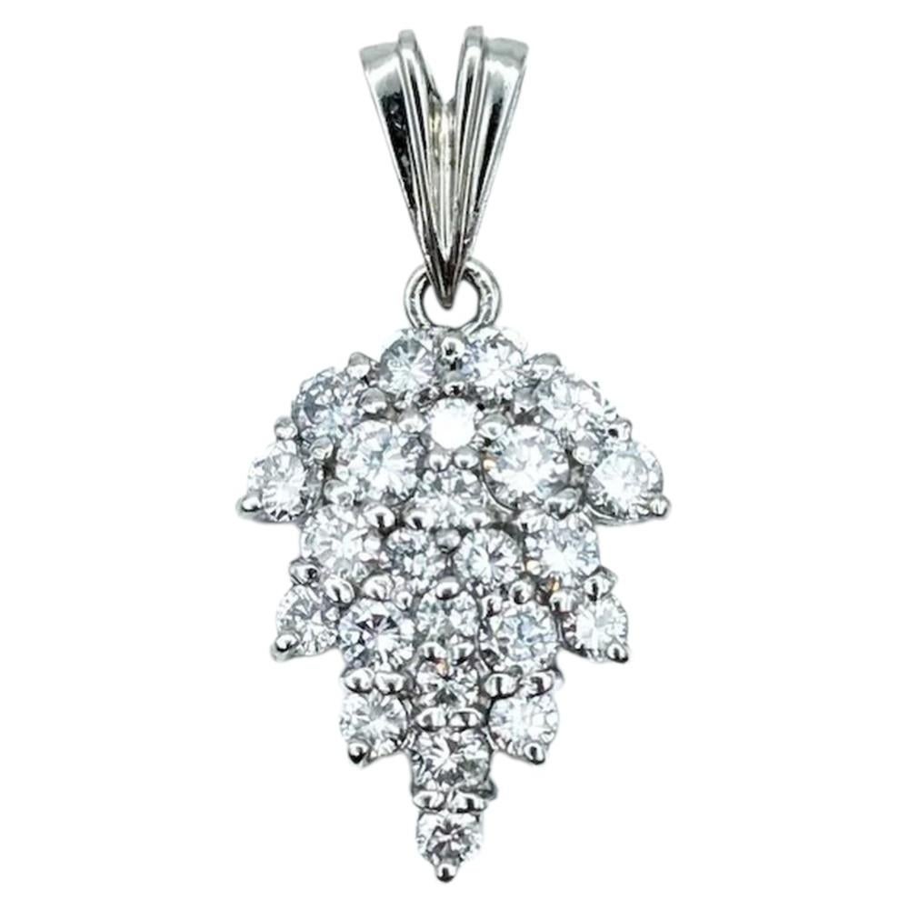 Radiant Diamond Pendant in Platinum For Sale