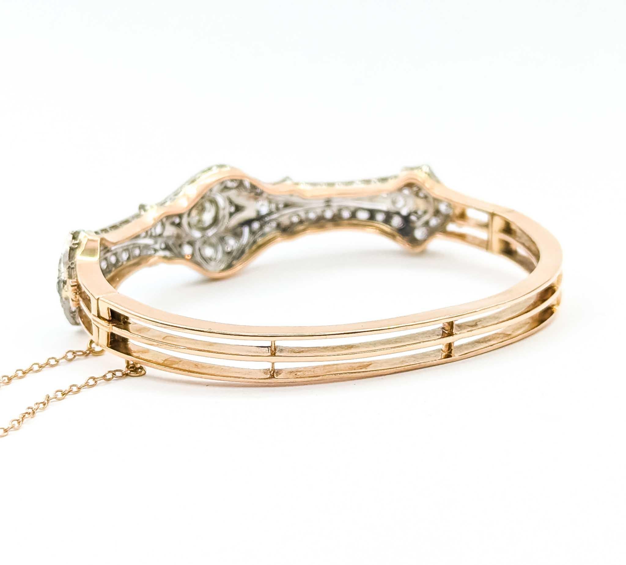Bracelet en platine avec diamant radiant en vente 2