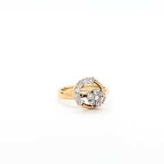 Radiant Diamond Spinning Top Ring in 18k Yellow Gold