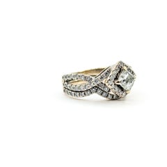 Radiant Diamond Wedding Set in 14k