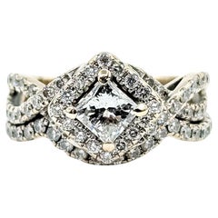 Radiant Diamond Wedding Set in 14k