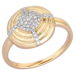 Radiant Dome Pave 14K (or 18k upon request) Yellow Gold Diamond Ring