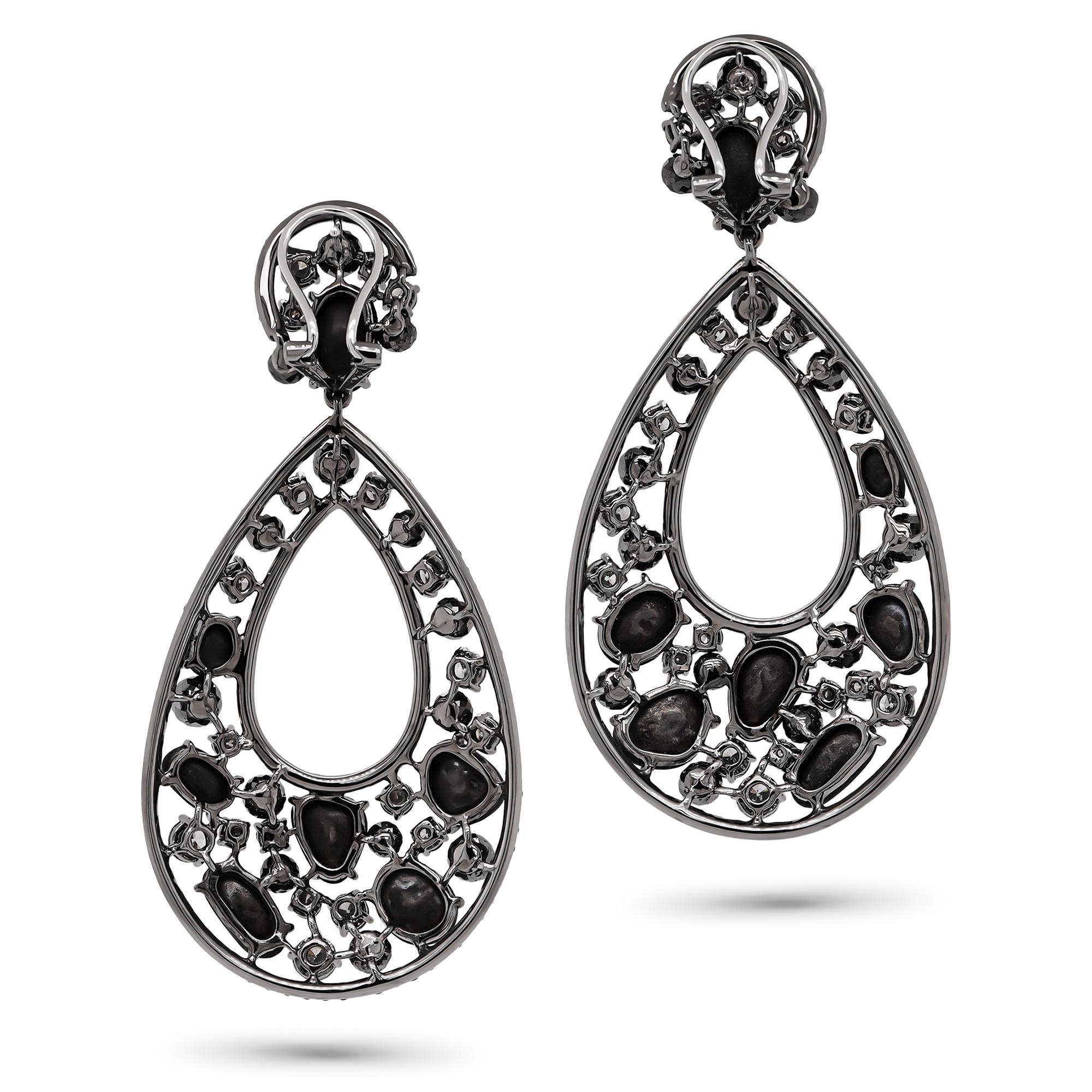 Art Nouveau Radiant Elegance 12.25 Carat Vivid Red Ruby & 15 Carat Diamonds 18K earrring For Sale