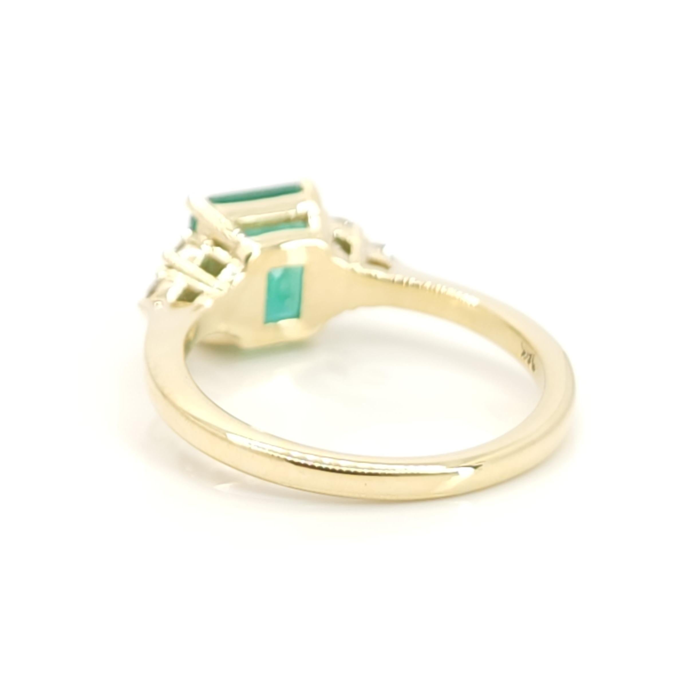 Women's Radiant Emerald wedding Ring For Sale