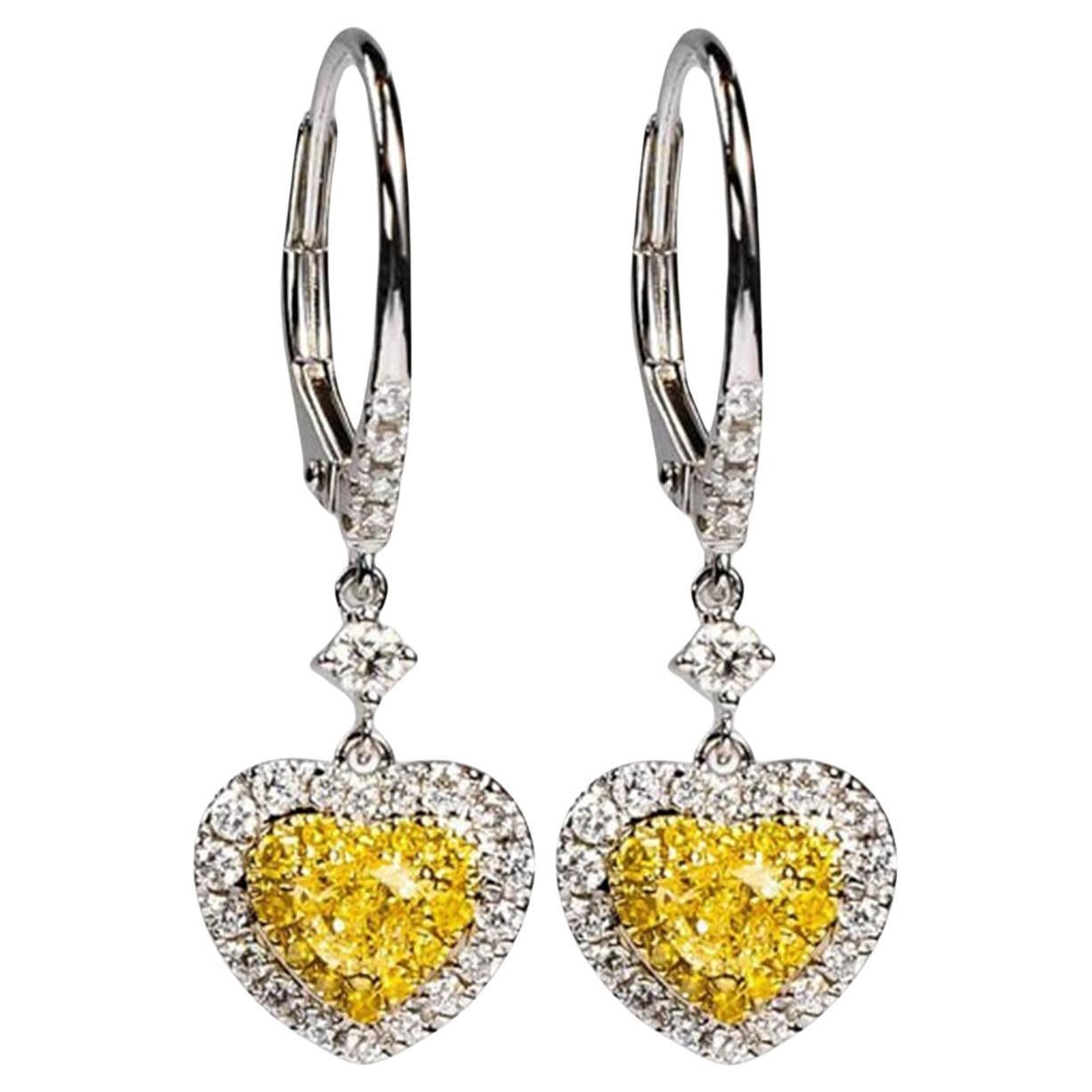 Radiant Endless 14K (or 18k upon request) Yellow Gold Diamond Drop Earrings For Sale