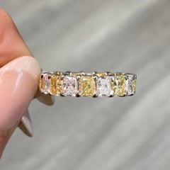 Radiant Eternity Band Fancy Yellow 14K White Gold A Crown-Worthy Fancy Rarity