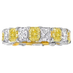 Radiant Eternity Band Fancy Yellow 14K White Gold A Crown-Worthy Fancy Rarity