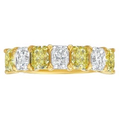Radiant Eternity Band Fancy Yellow 14K White Gold Colour-Collector’s Treasure