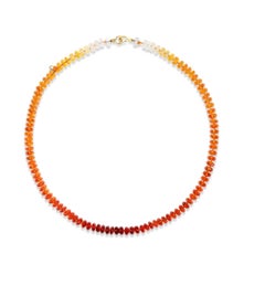 Collar de Ópalo de Fuego Facetado Radiante con Cierre de Oro Amarillo de 14 K de Paula Crevoshay