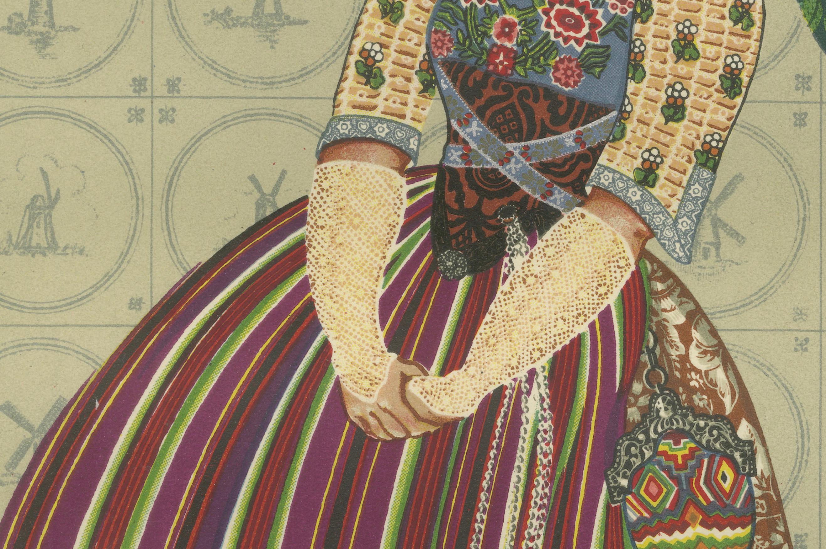 Abito da festa della coppia di South Beveland, ca. 1780-1840, Pubblicato nel 1932 In condizioni buone in vendita a Langweer, NL