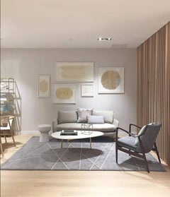 Radiant Gold Leafed Handmade Artwork on Cotton Rag Paper, Wall Hung Art