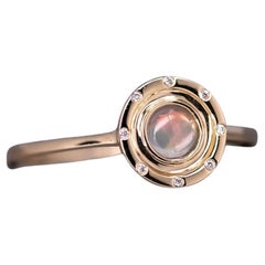 Radiant Halo Mexican Fire Opal Ring with Diamond Accents in 18K Yellow Gold
