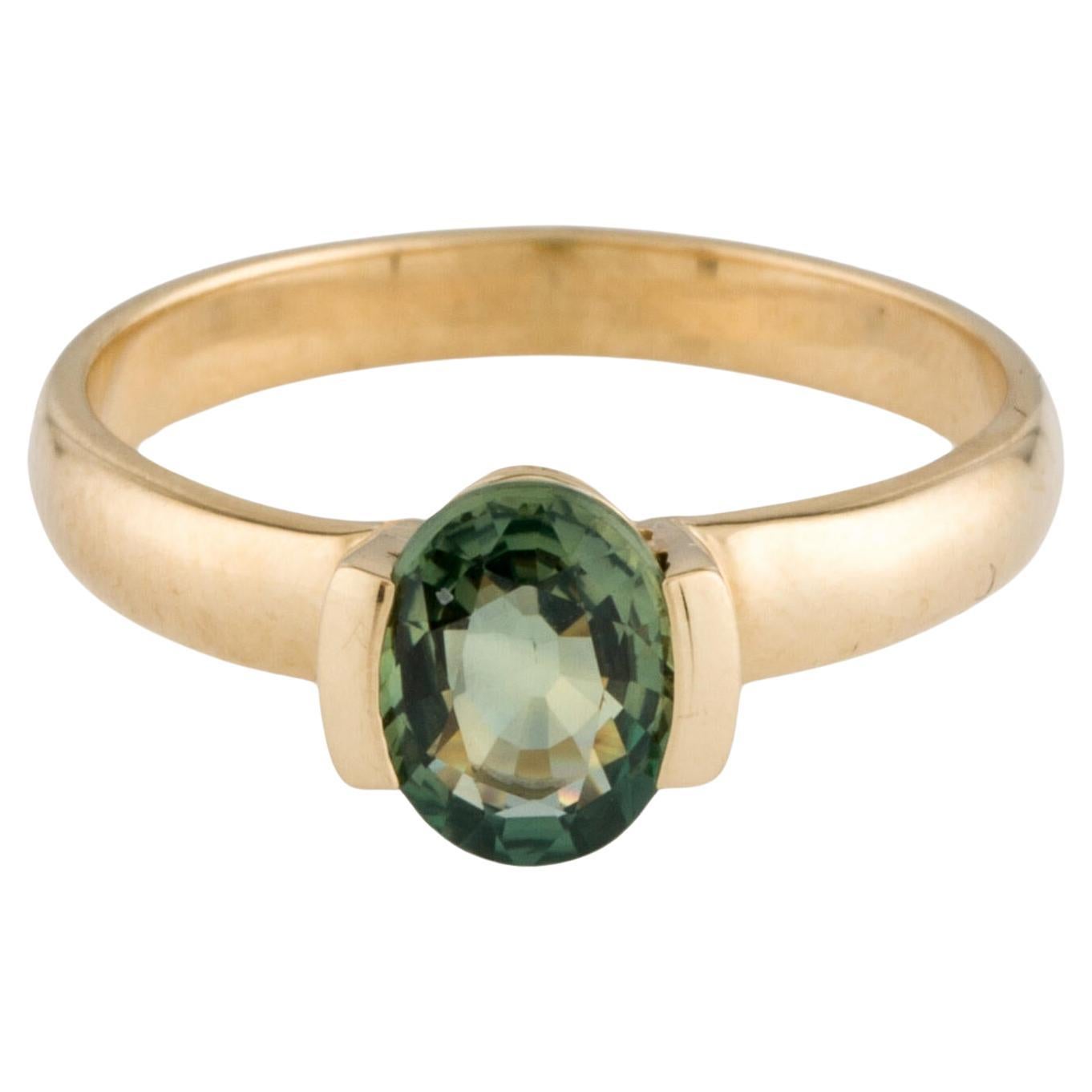 14K Sapphire Cocktail Ring 1.34ct - Size 7.75 - Elegant Statement Jewelry