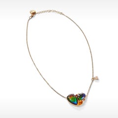 Radiant Heart Ammolite Pendant with Garnet, Citrine and White Topaz, A