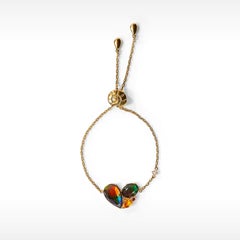 Radiant Heart Ammolite Slider Bracelet with Garnet, Citrine and White Topaz, A