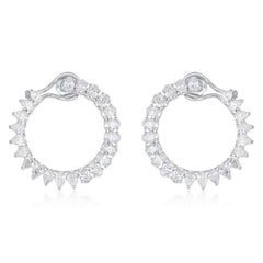 9.91ct Diamond 18K White Gold Radiant Horizon Hoop Earrings
