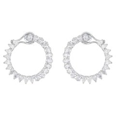 Pendientes de aro de oro blanco de 18 quilates con un diamante de 9,91 quilates