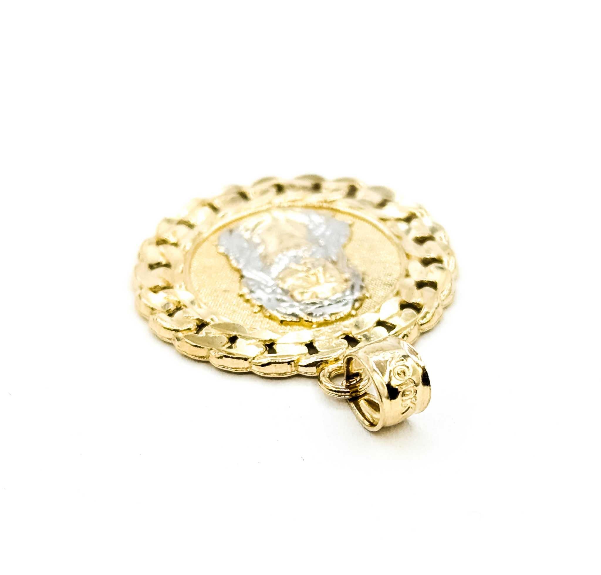 Pendentif Médaillon Jésus rayonnant en or jaune 10k Unisexe en vente
