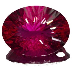 Radiant Kiriko Cut Rubellite Tourmaline 7.09 Carat, Custom Precision Cut