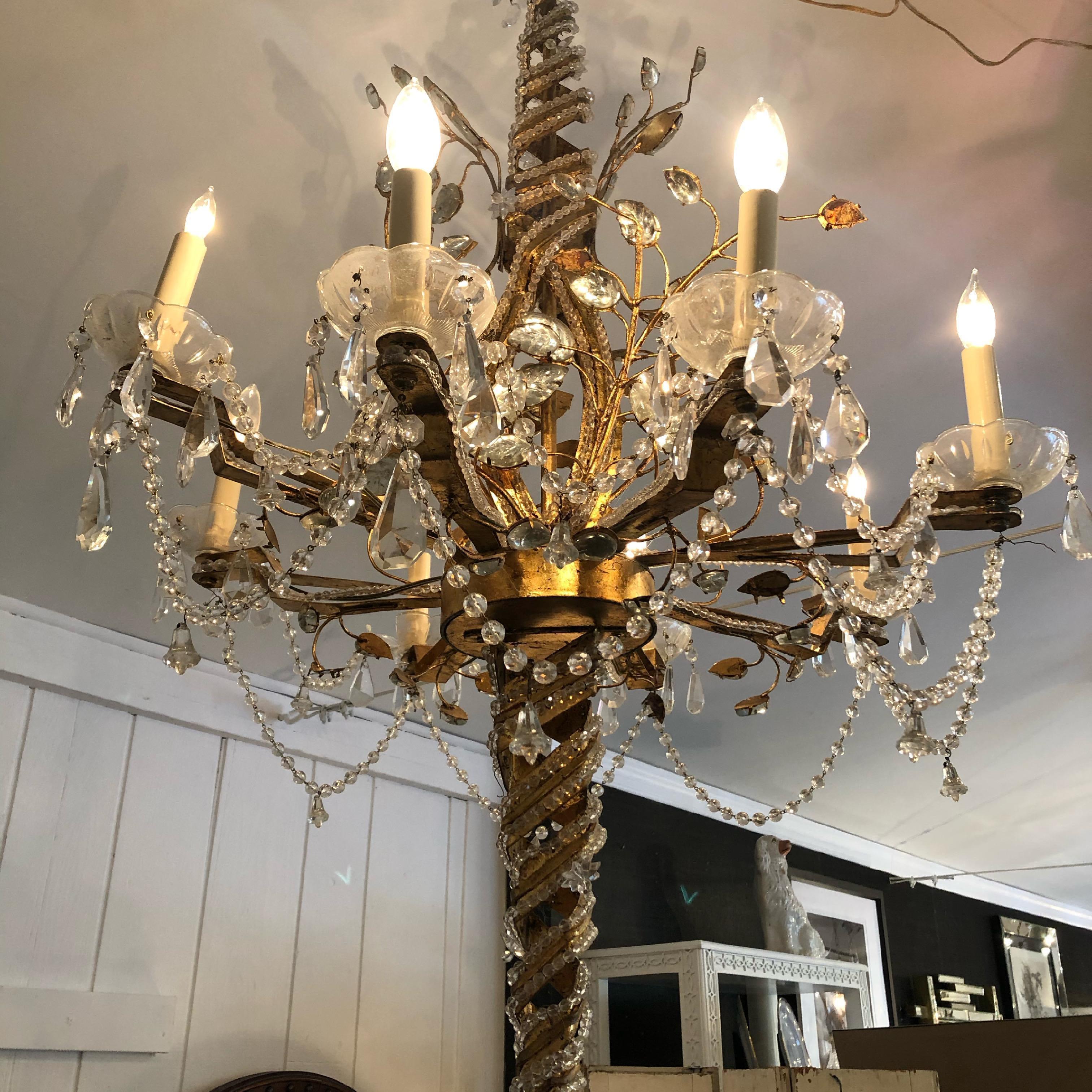 Radiant Large Artisanal Maison Bagues Ornate Chandelier In Good Condition In Hopewell, NJ