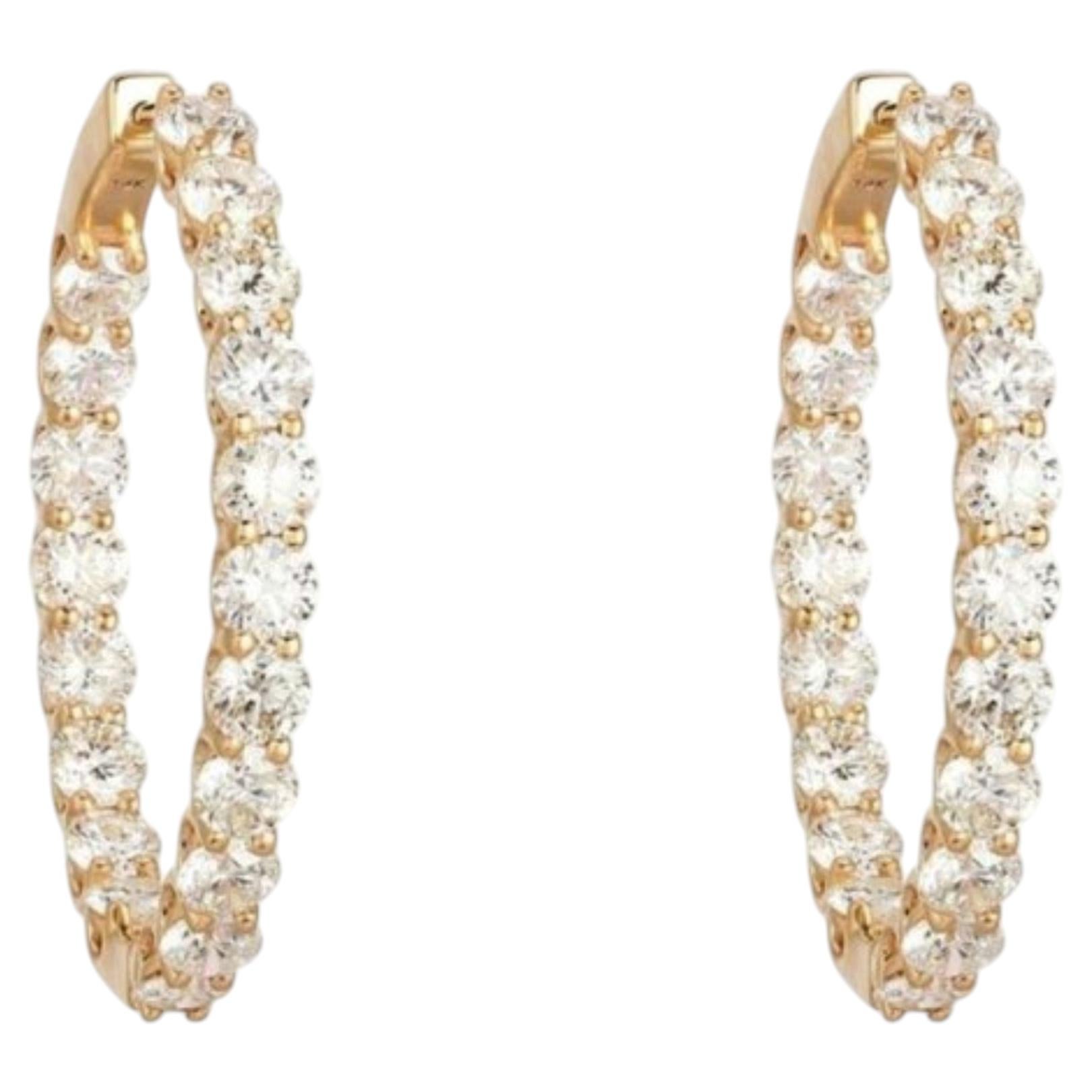 Radiant Loop 14K (or 18k upon request) Yellow Gold Diamond Hoop ...