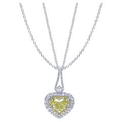 "Radiant Love: The Captivating Yellow Diamond Heart Pendant Necklace"