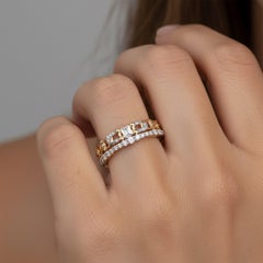 0.30ct Baguette Diamond 14K Yellow Gold Geometric Band Ring