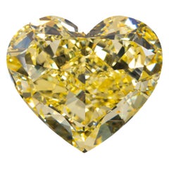 Radiant Masterpiece Bague à diamant taille cœur 15 carats Fancy Intense Yellow