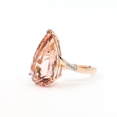 Radiant Morganite & Diamond Ring in 14k
