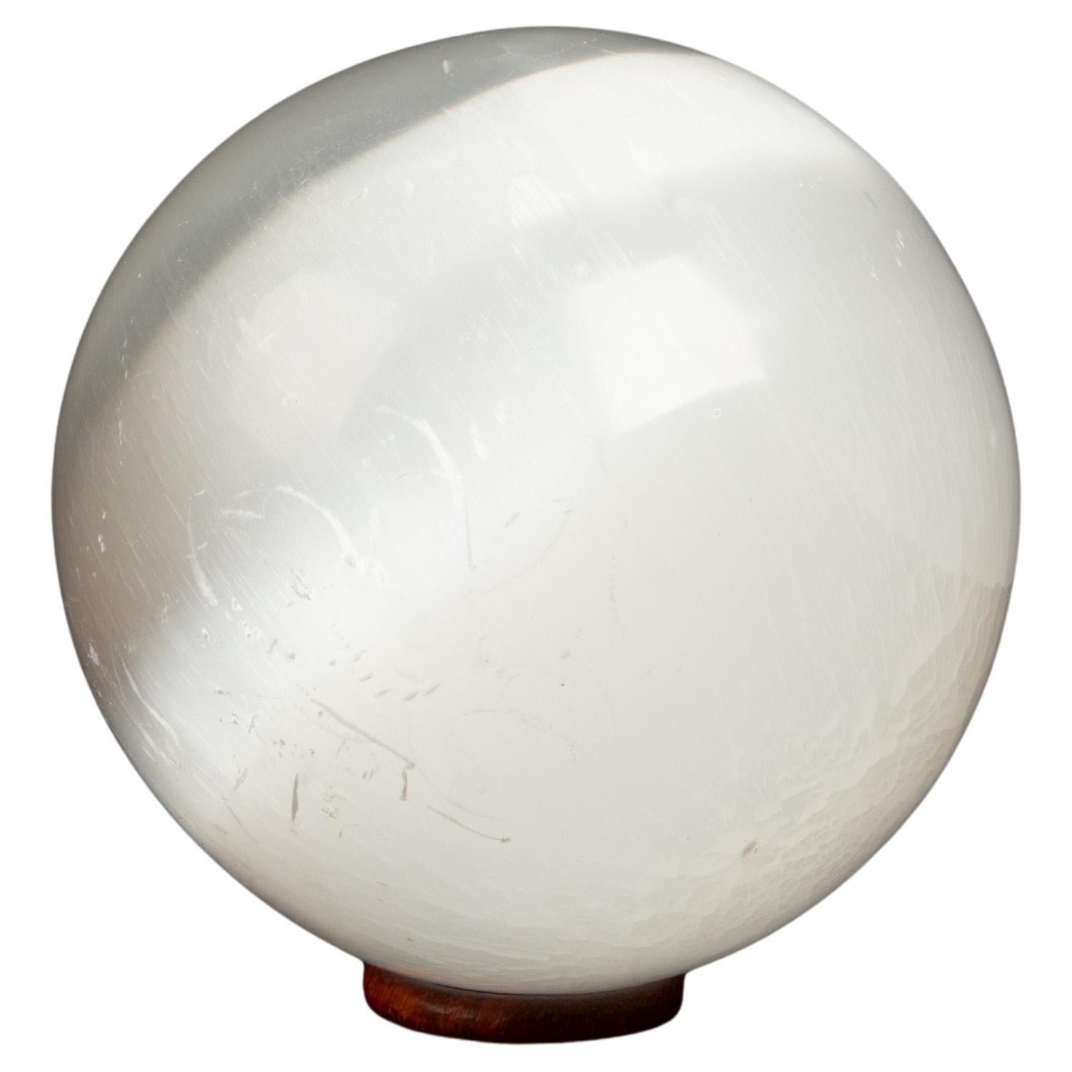 Radiosa sfera di selenite marocchina - Un pezzo di luna 6" in vendita