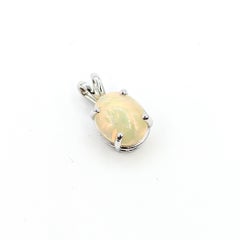 Radiant Opal Pendant in 14k white gold