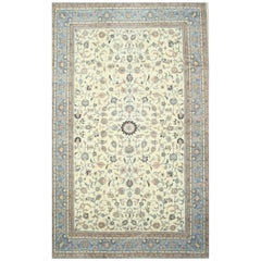 Radiant Oriental Multicolor Hand-Knotted Wool Rug Carpet from India with Allover