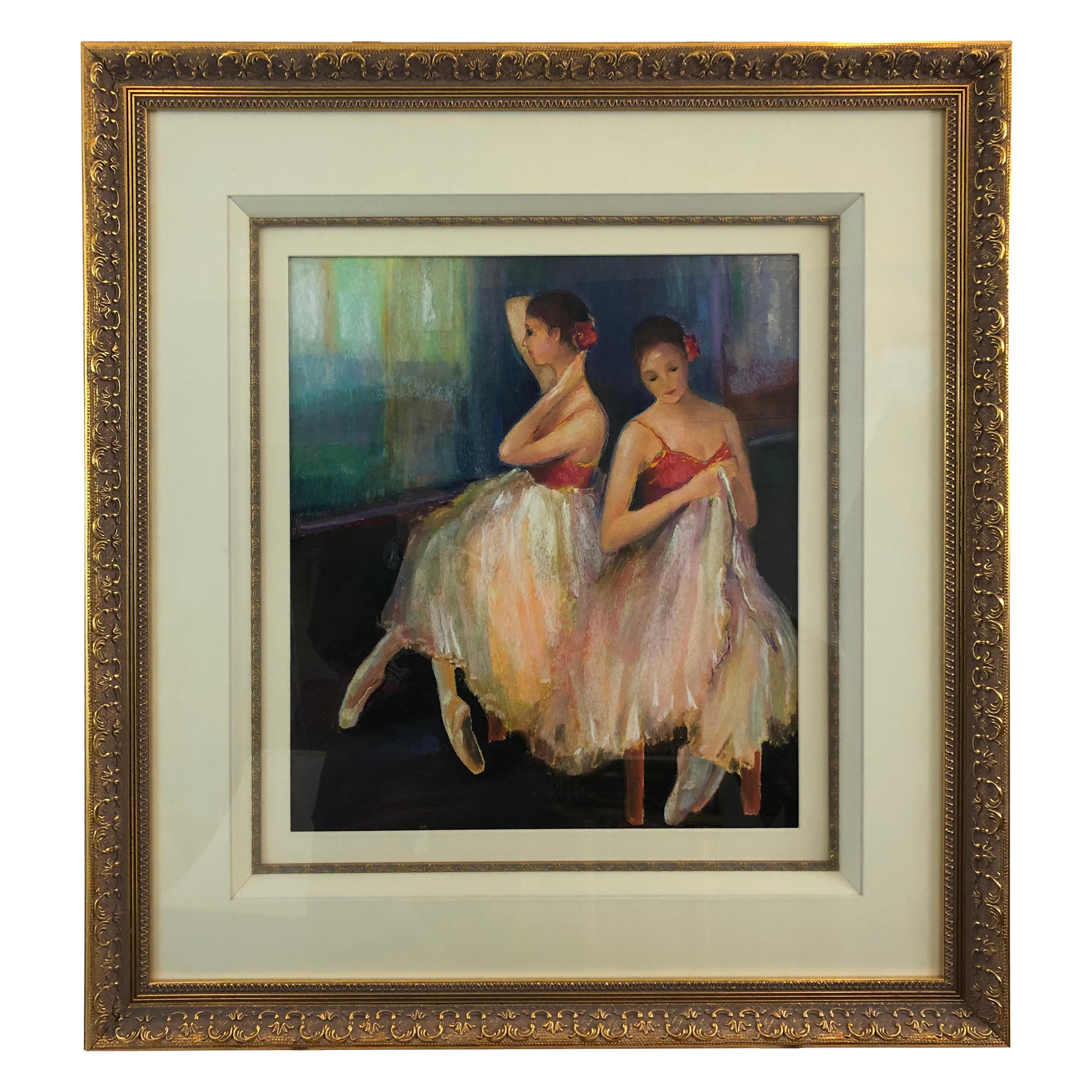Radiant Pastel of Dancers by Acclaimed Artist Alice Pritchard For Sale