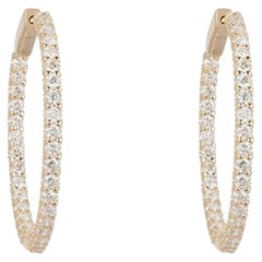 1.70ct Diamond Radiant Pave 14K Yellow Gold Hoop Earrings