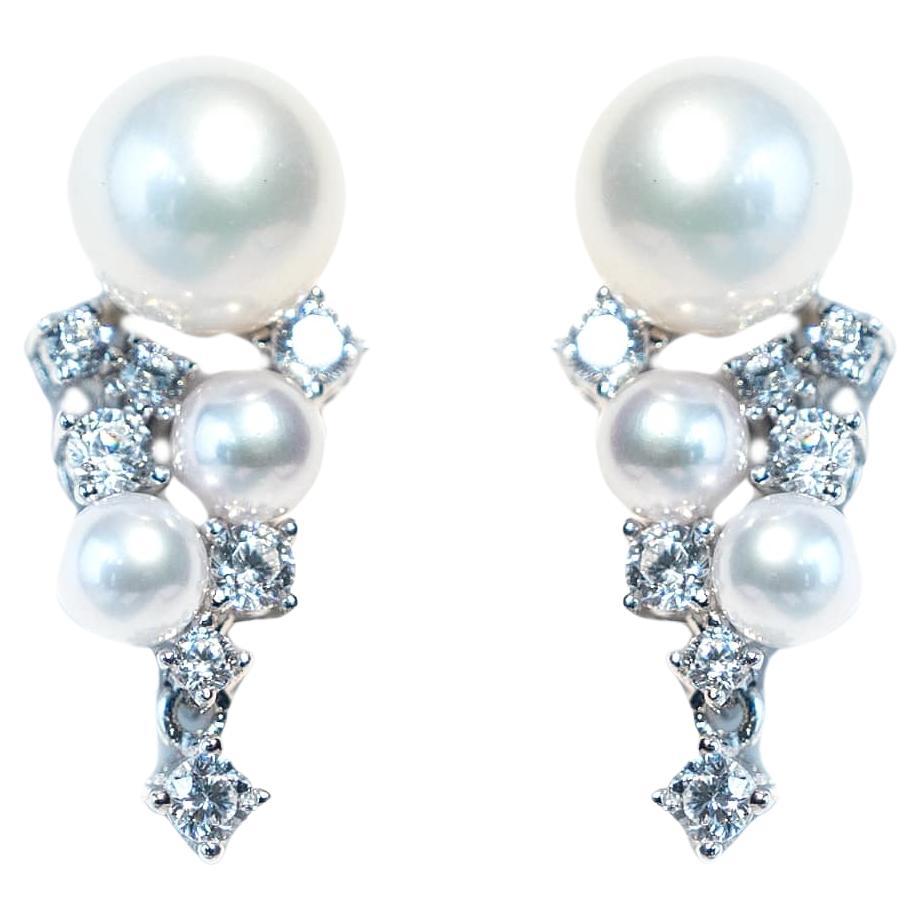 Sterling Silver Radiant Pearl Stud Earrings