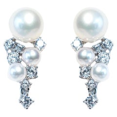Clous d'oreilles perles rayonnantes en argent sterling