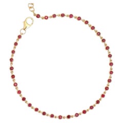 Bracelet de tennis en or jaune 14K (sur mesure) avec saphir rose radieux et améthyste